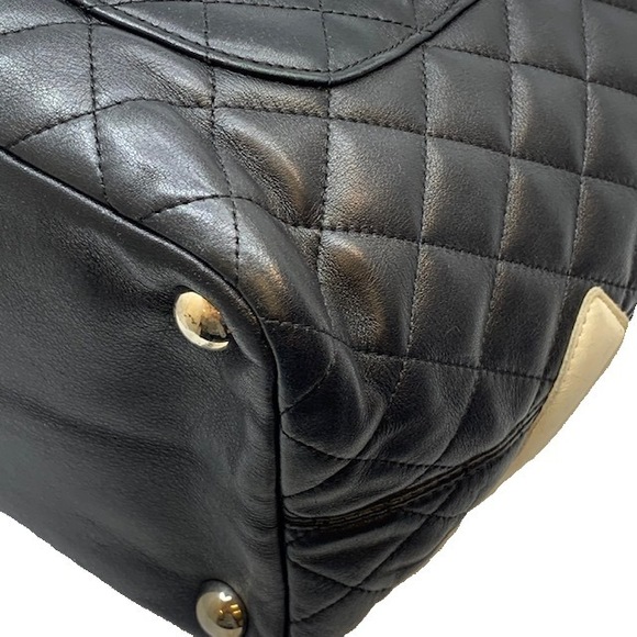 CHANEL Cambon Line Tote Bag Calf Black White - Picture 6 of 14